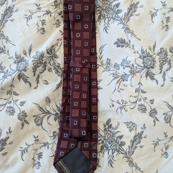 Zegna Tie red with square pattern - Picture 3 of 3